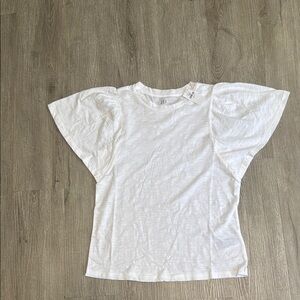 ***2/$15*** GAP White Ruffle Sleeve Tee